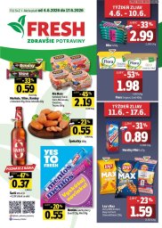 FRESH leták  s platnosťou 4. 6. - 17. 6. 2026 Stredné a západné Slovensko