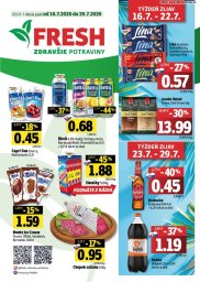 1. strana letáka FRESH 16. 7. - 29. 7. 2026 Stredné a západné Slovensko