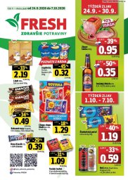 1. strana letáka FRESH 24. 9. - 7. 10. 2026 Východné Slovensko