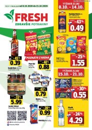 FRESH leták  s platnosťou 8. 10. - 21. 10. 2026 Východné Slovensko